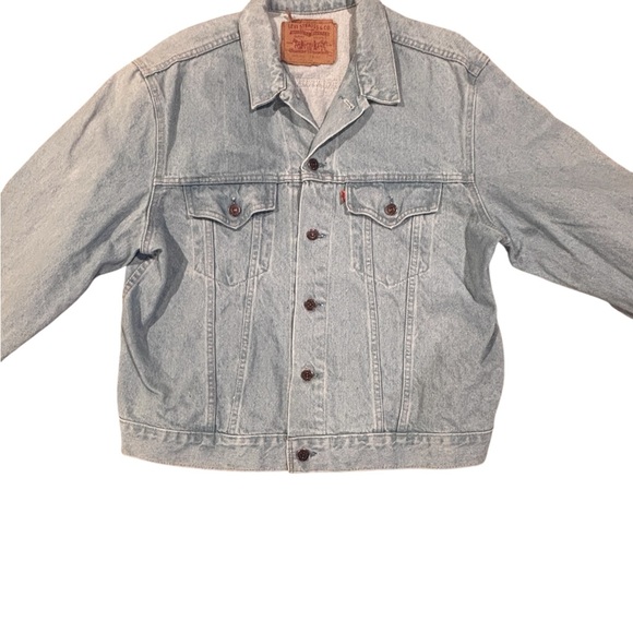 Levi's Other - Vintage Levi’s Orange Tab Denim Trucker Jacket Light Wash Leather Patch 80s 90s